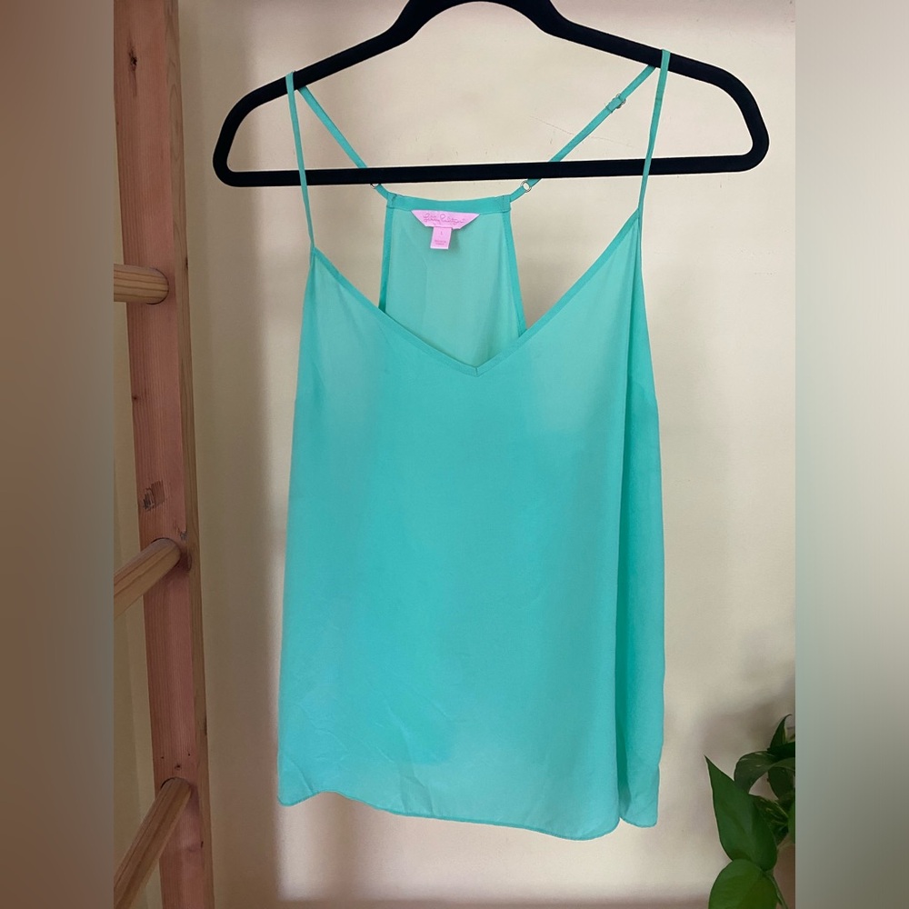 Lilly Pulitzer silk camisole tank top sea foam green size large